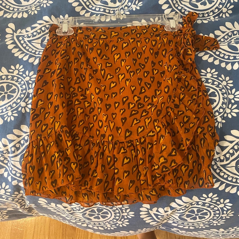 Urban outfitters wrap skirt w/ hearts
